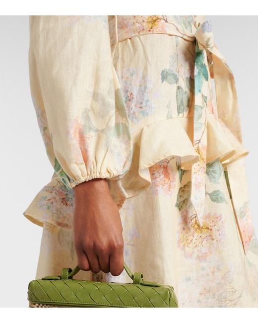 Zimmermann Natural Illuminate Peplum Midi Dress