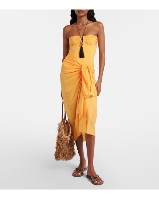 Eres Orange Cabine Cotton Beach Cover-Up
