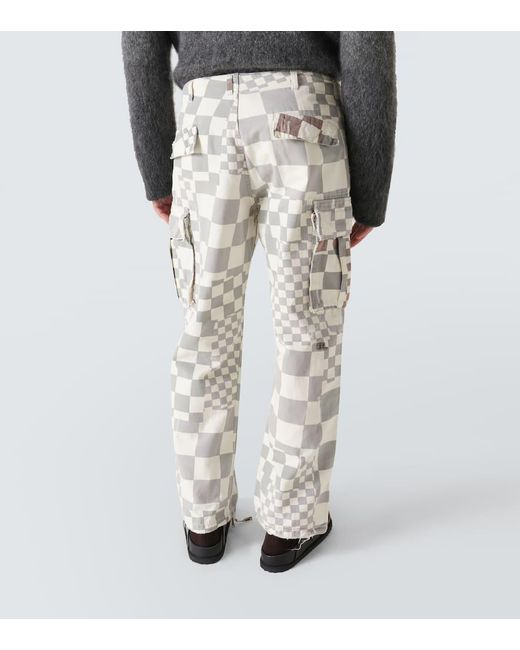 Pantalones cargo de algodon a cuadros ERL de hombre de color White