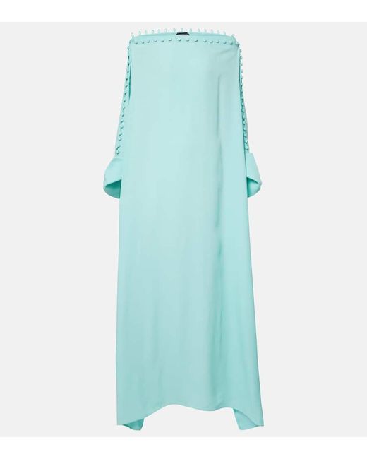 ‎Taller Marmo Blue Mila Crepe Cady Kaftan
