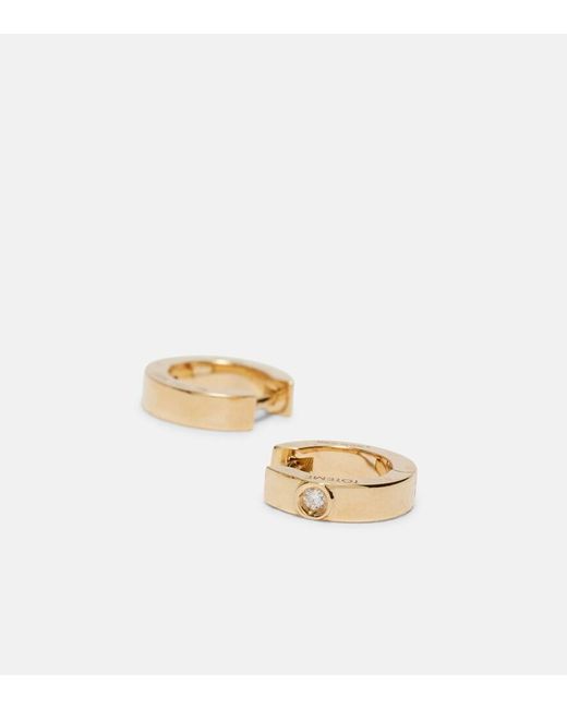 Totême White 18Kt Hoop Earrings With Diamond