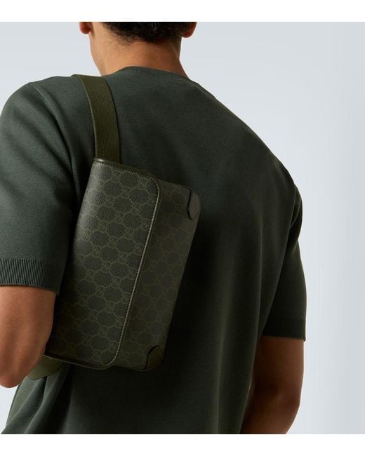 Gucci Guerteltasche Gg Small Mit Leder in Green für Herren