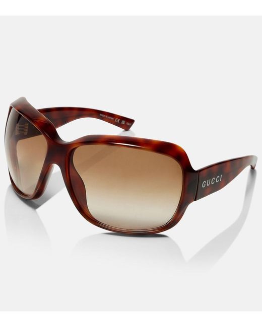 Gucci Brown Script Square Sunglasses
