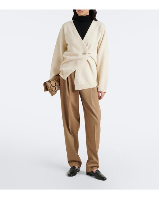 Rohe Natural Wool And Cashmere Wrap Cardigan