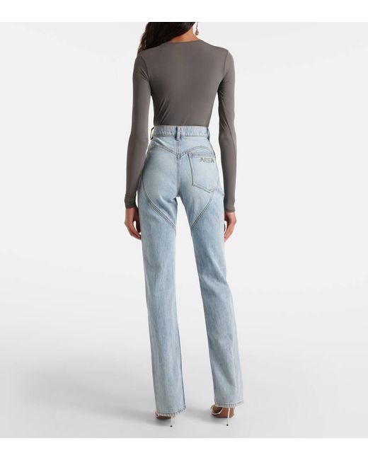 Area Blue High-Rise Straight Jeans