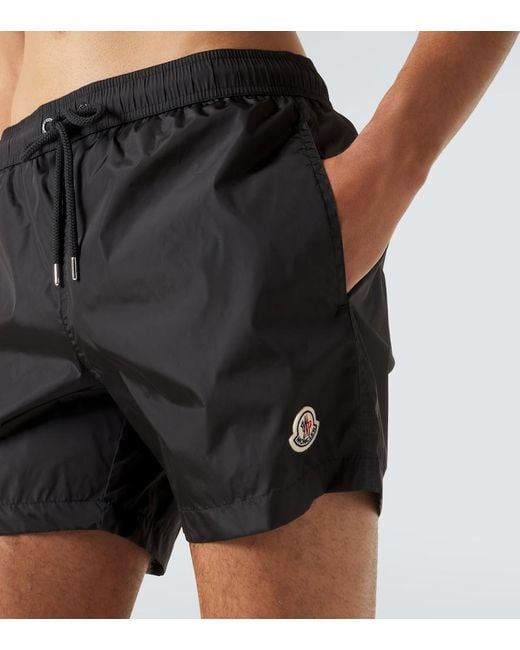 Moncler Black Logo Swim Trunks for men