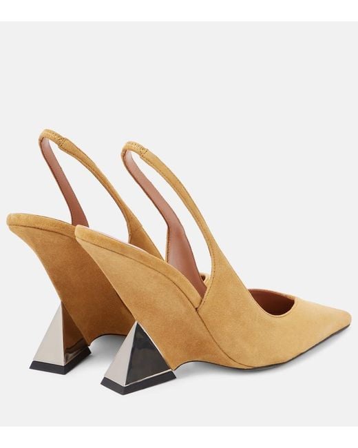 The Attico Natural Cheope Suede Wedges