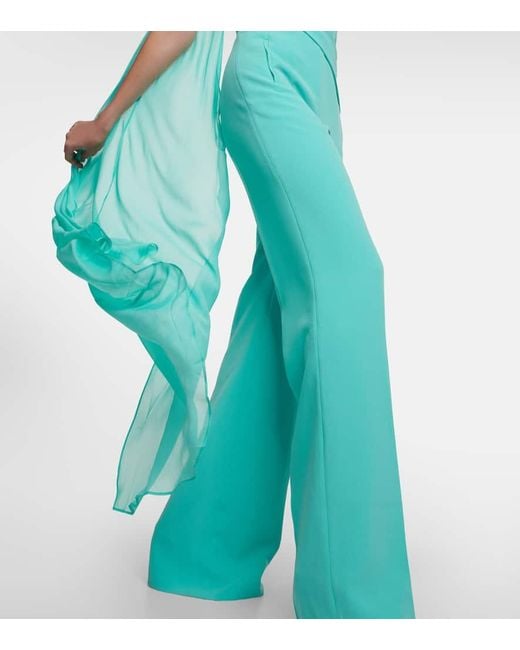 Roland Mouret Blue Asymmetric Cady Jumpsuit