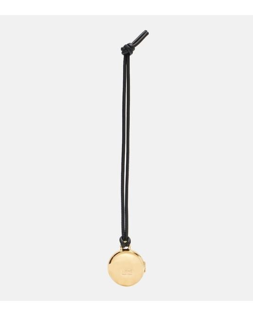 Loewe White Pebble-Plated Leather Bag Charm