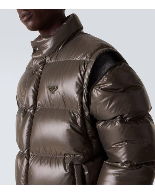 Prada Green Re-Nylon Down Jacket for men