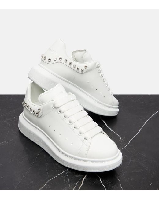 Alexander McQueen White Sneakers Oversized Aus Leder