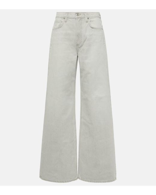Citizens of Humanity Gray Mid-Rise Wide-Leg Jeans Paloma