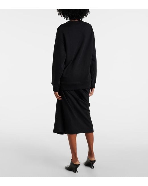 Dries Van Noten Blue Embellished Gathered Cotton Sweater