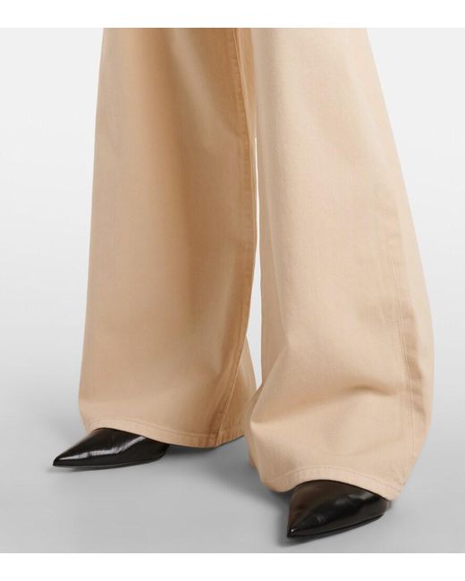 Sportmax Natural Siamese High-Rise Wide-Leg Jeans
