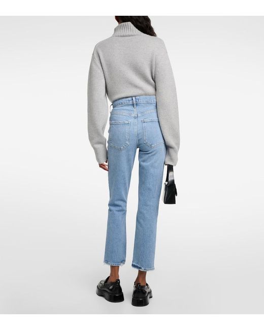 Agolde Blue Riley High-Rise Straight Jeans