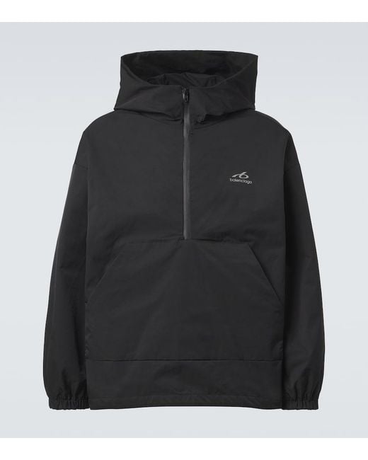 Balenciaga Black Technical Half-Zip Sweatshirt for men
