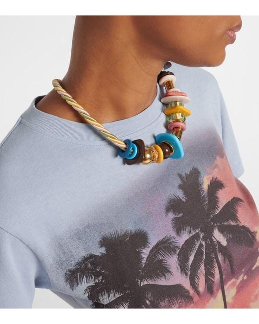 Chloé Gray Printed Cotton Jersey T-Shirt
