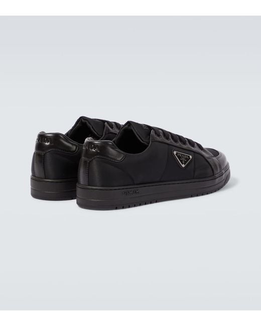 Prada Black Downtown Nappa Leather And Re-nylon Sneakers for men