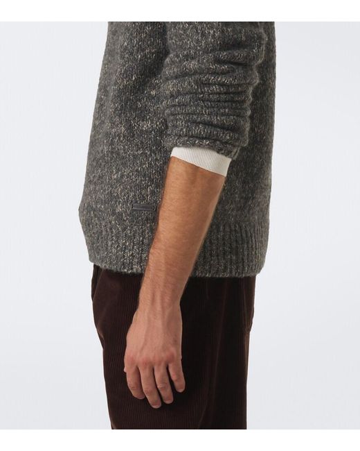 Dolce & Gabbana Gray Wool, Alpaca, And Linen Polo Sweater for men