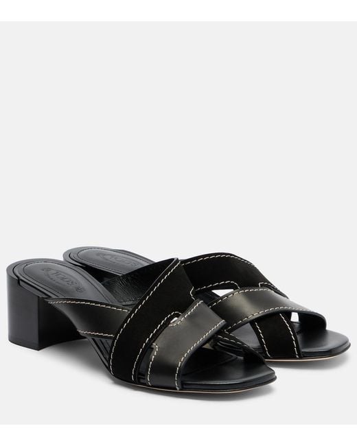 Tod's Black 55 Leather Mules