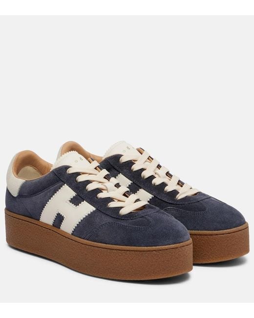 Hogan Blue Cool Suede Platform Sneakers