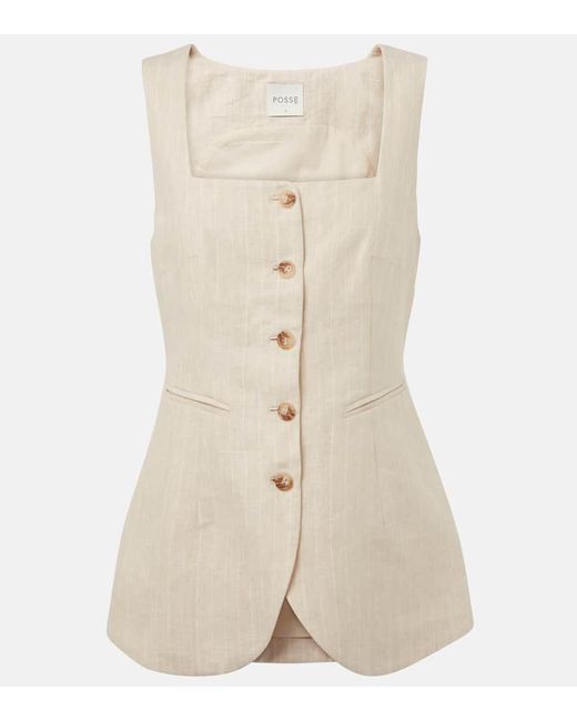 Posse Natural Weste Lucille Aus Leinen