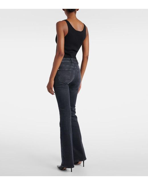 7 For All Mankind Blue Bootcut Mid-Rise Flared Jeans