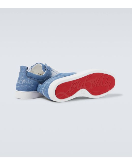 Christian Louboutin Blue Fun Louis Junior Denim Sneakers for men