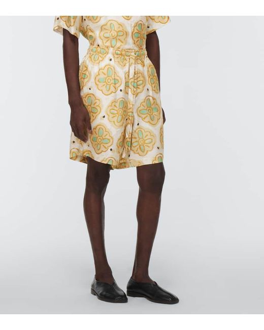 Commas Metallic Printed Silk Shorts for men