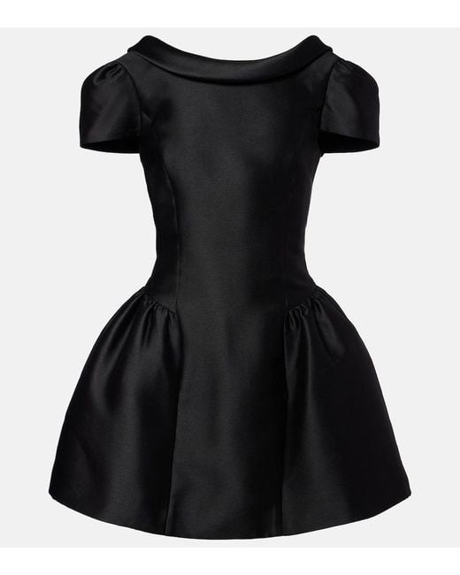 Self-Portrait Black Taffeta Minidress