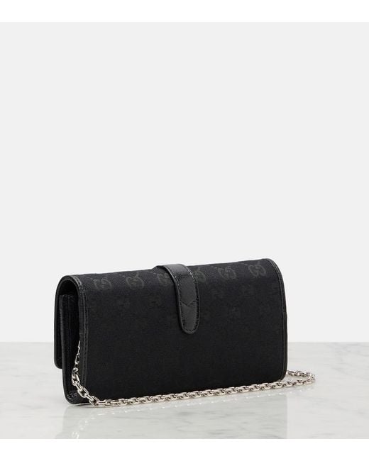 Gucci Black Jackie Gg Canvas Clutch
