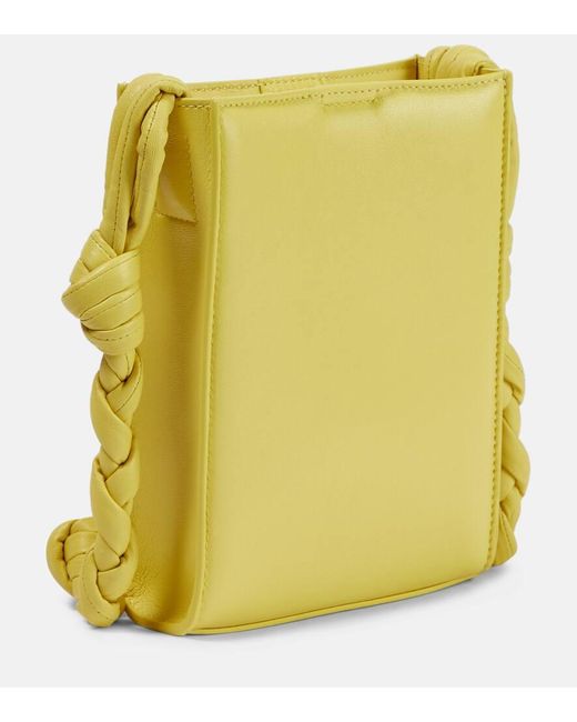Jil Sander Yellow Schultertasche Tangle Padded Small aus Leder