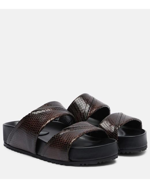 Dries Van Noten Black Leather Platform Sandals