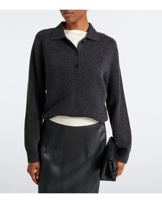 Jardin Des Orangers Black Wool And Cashmere Polo Sweater