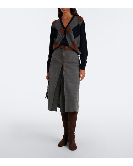 Bottes En Daim Prada en coloris Brown