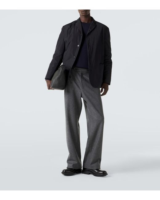 Jil Sander Gray Wool Wide-Leg Pants for men
