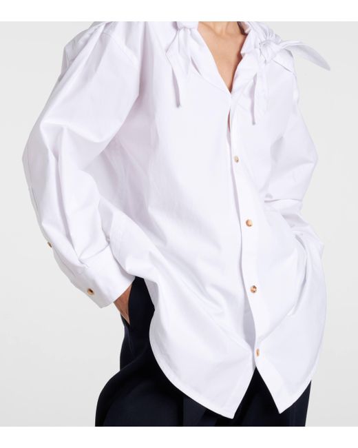 Bottega Veneta White Knot-Detail Cotton Shirt