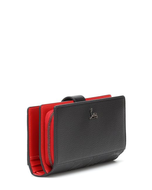 Christian Louboutin Paloma Continental Leather Wallet in Black | Lyst