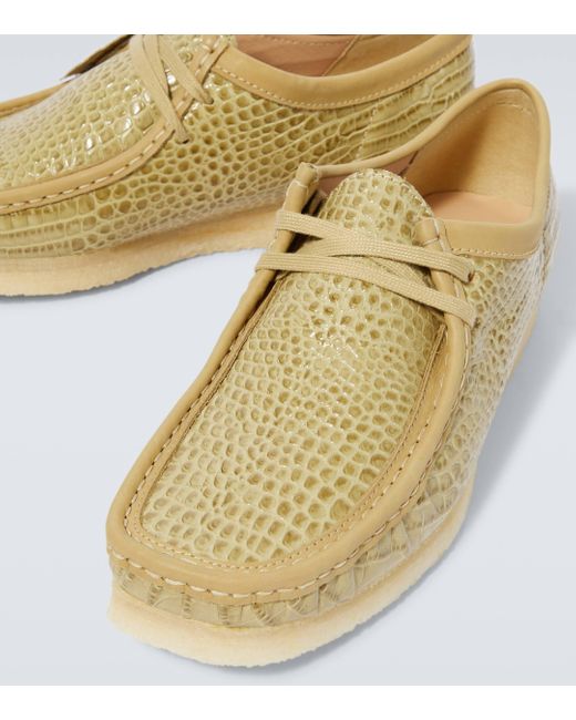 Clarks Natural Wallabee Croc-effect Leather Moccasins for men