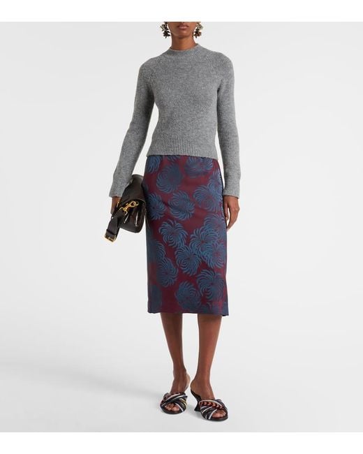 Dries Van Noten Gray Alpaca And Wool-Blend Sweater