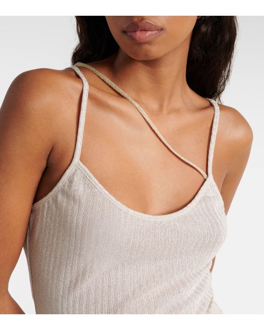 Missoni Natural Knitted Cotton-blend Tank Top