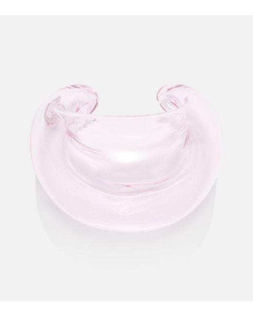 Alaïa Pink Glass Cuff Bracelet