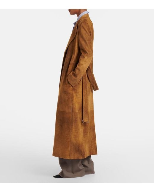 The Row Natural Raisa Suede Coat
