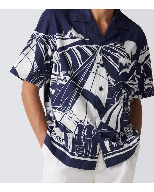 Ralph Lauren Blue Printed Cotton Shirt for men