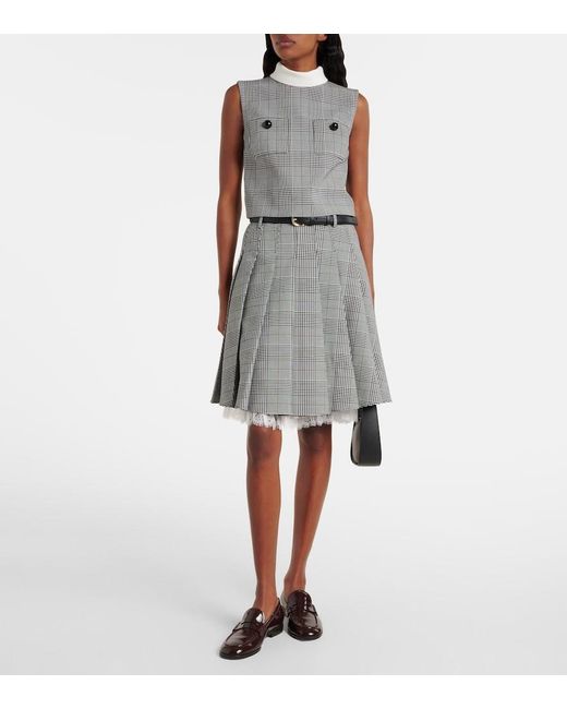 Top A Cuadros Principe De Gales Self-Portrait de color Gray