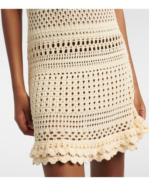 Isabel Marant Natural Zoa Crochet Cotton-Blend Minidress