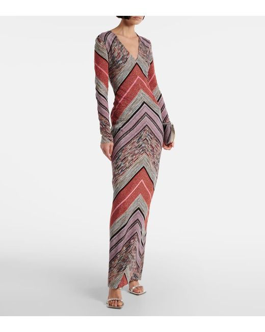 Missoni Red Lame Maxi Dress