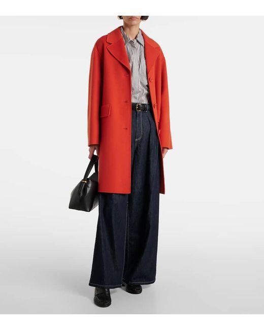 Max Mara Blue Weite High-Rise-Hose