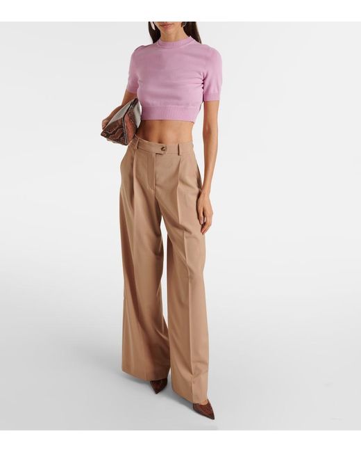 Sportmax Pink Premier Knitted Crop Top