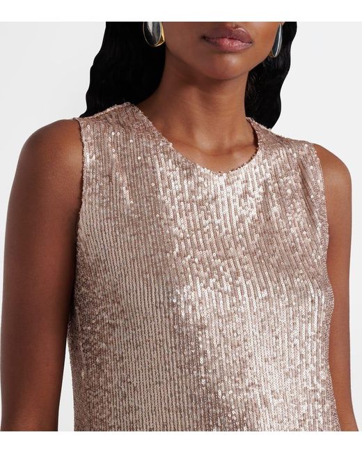 Norma Kamali Natural Minikleid Mit Pailletten